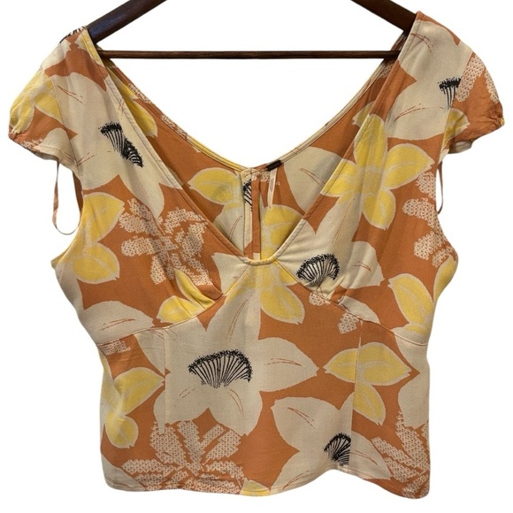 Free People Into The Groove Floral Crop Top Woman’s Size 10 - Picture 3 of 10